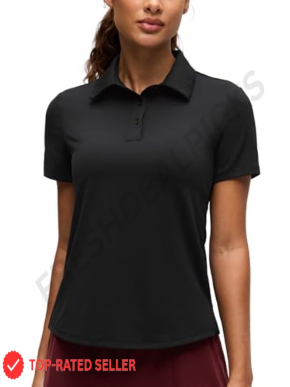 UPF 50+ Short Sleeve Golf Polo Shirt for Women - Moisture-Wicking